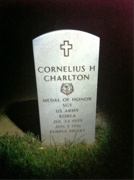 CORNELIUS H CHARLTON MEDAL OF HONOR MEMORIAL CEMETERY STONE
