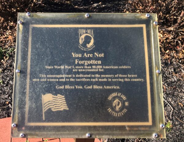 PARKSLEY YOU ARE NOT FORGOTTEN WAR MEMORIAL PLAQUE