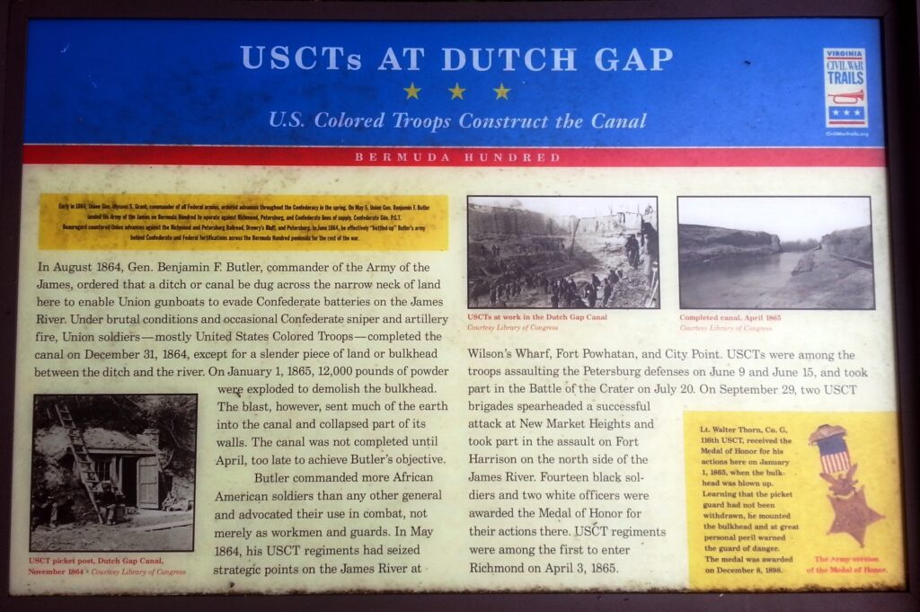 USCTS AT DUTCH GAP WAR MEMORIAL PANEL