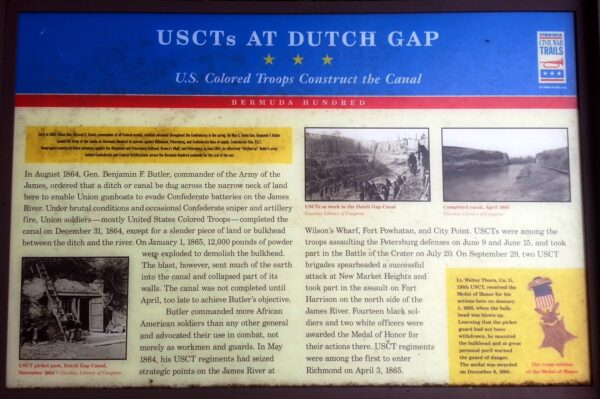 USCTS AT DUTCH GAP WAR MEMORIAL PANEL