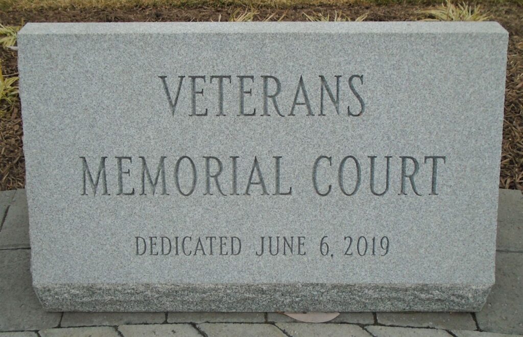 WILKES UNIVERSITY VETERANS MEMORIAL COURT DEDICATION STONE