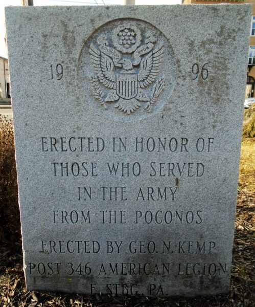 MONROE COUNTY PENNA WORLD WAR MEMORIAL STONE B