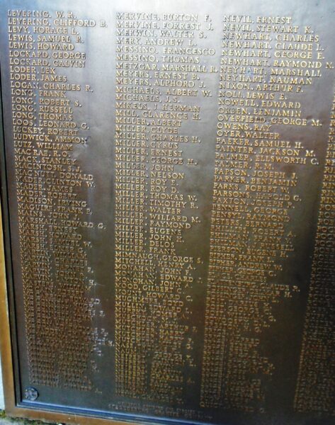 MONROE COUNTY PENNA WORLD WAR MEMORIAL PLAQUE E