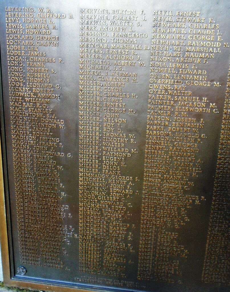 MONROE COUNTY PENNA WORLD WAR MEMORIAL PLAQUE E