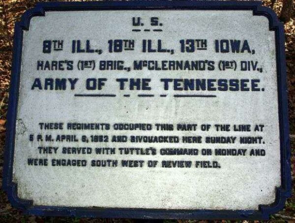 U.S. 8TH ILLINOIS, 18TH ILLINOIS, 13TH IOWA MEMORIAL PLAQUE