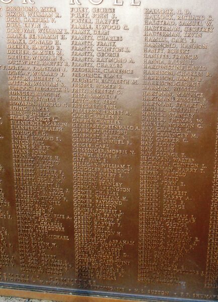 MONROE COUNTY PENNA WORLD WAR MEMORIAL PLAQUE C