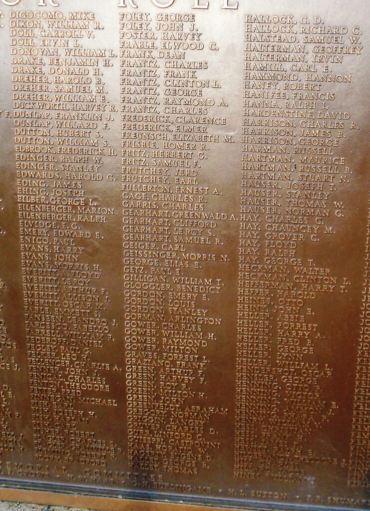 MONROE COUNTY PENNA WORLD WAR MEMORIAL PLAQUE C