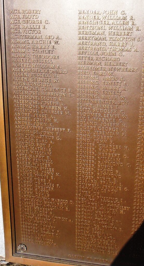 MONROE COUNTY PENNA WORLD WAR MEMORIAL PLAQUE A