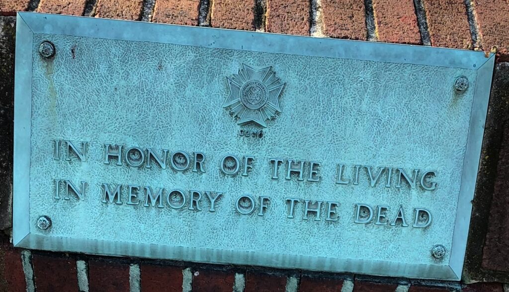 VFW POST 3276 VETERANS MEMORIAL PLAQUE