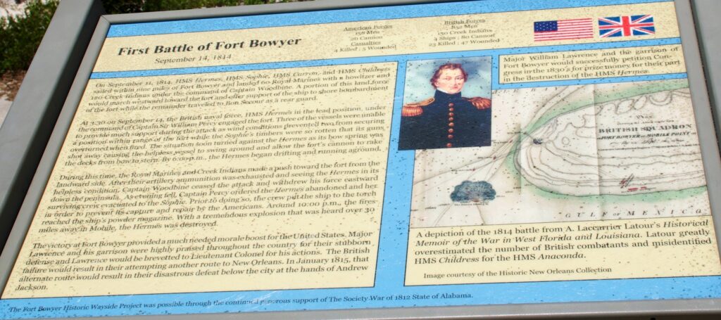 FIRST BATTLE OF FORT BOWYER MEMORIAL PANEL
