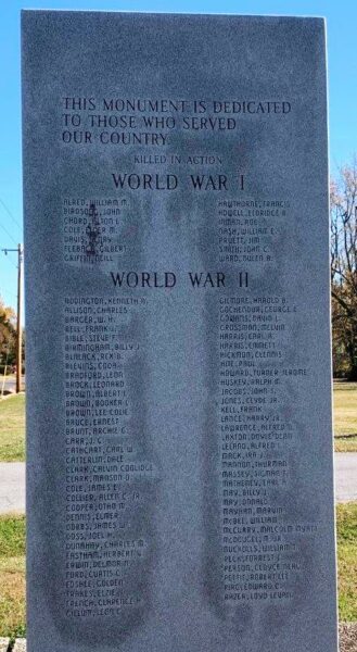 TO THOSE WHO SERVED OUR COUNTRY WAR MEMORIAL FRONT