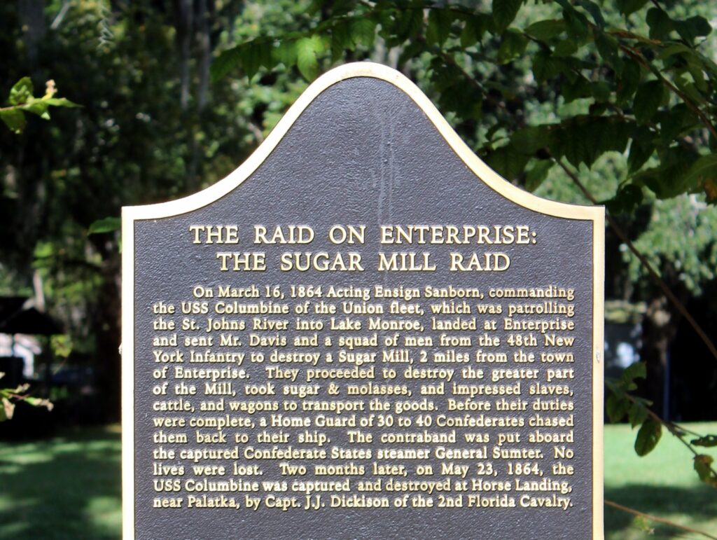 THE RAID ON ENTERPRISE WAR MEMORIAL MARKER