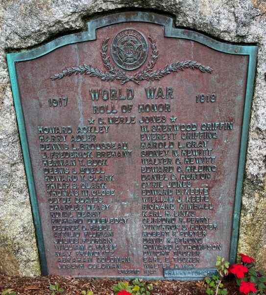 HEBRON WORLD WAR I MEMORIAL PLAQUE