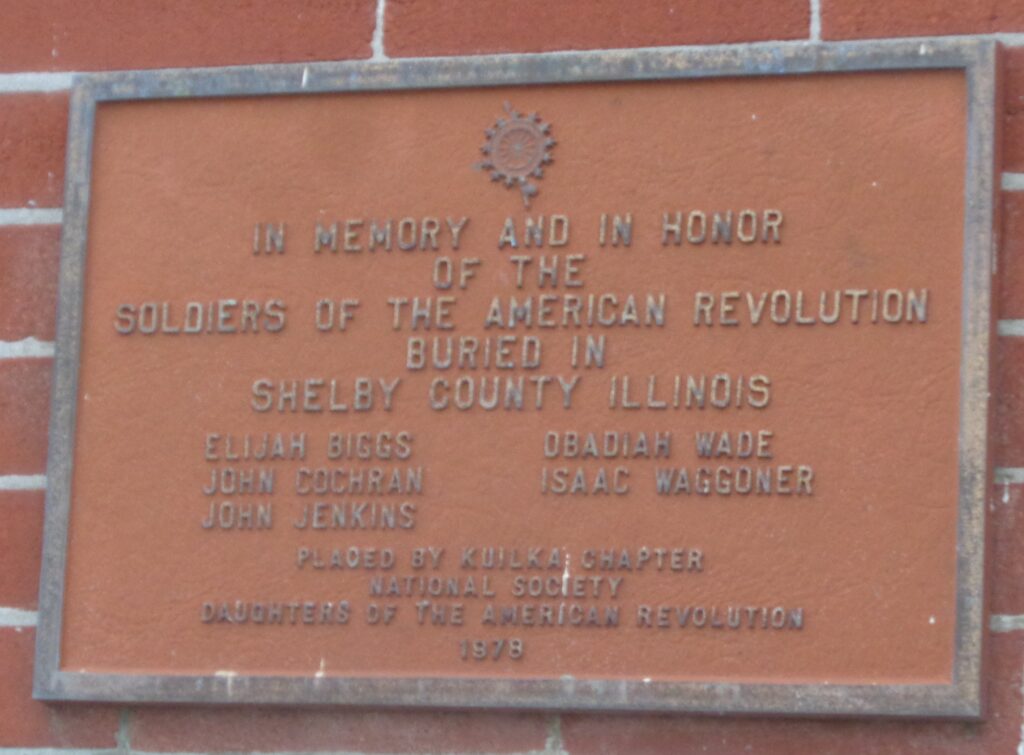REVOLUTIONARY WAR SOLDIERS BURIED IN SHELBY COUNTY MEMORIAL PLAQUE