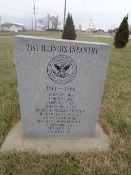 MATTOON 21ST ILLINOIS INFANTRY WAR MEMORIAL FRONT
