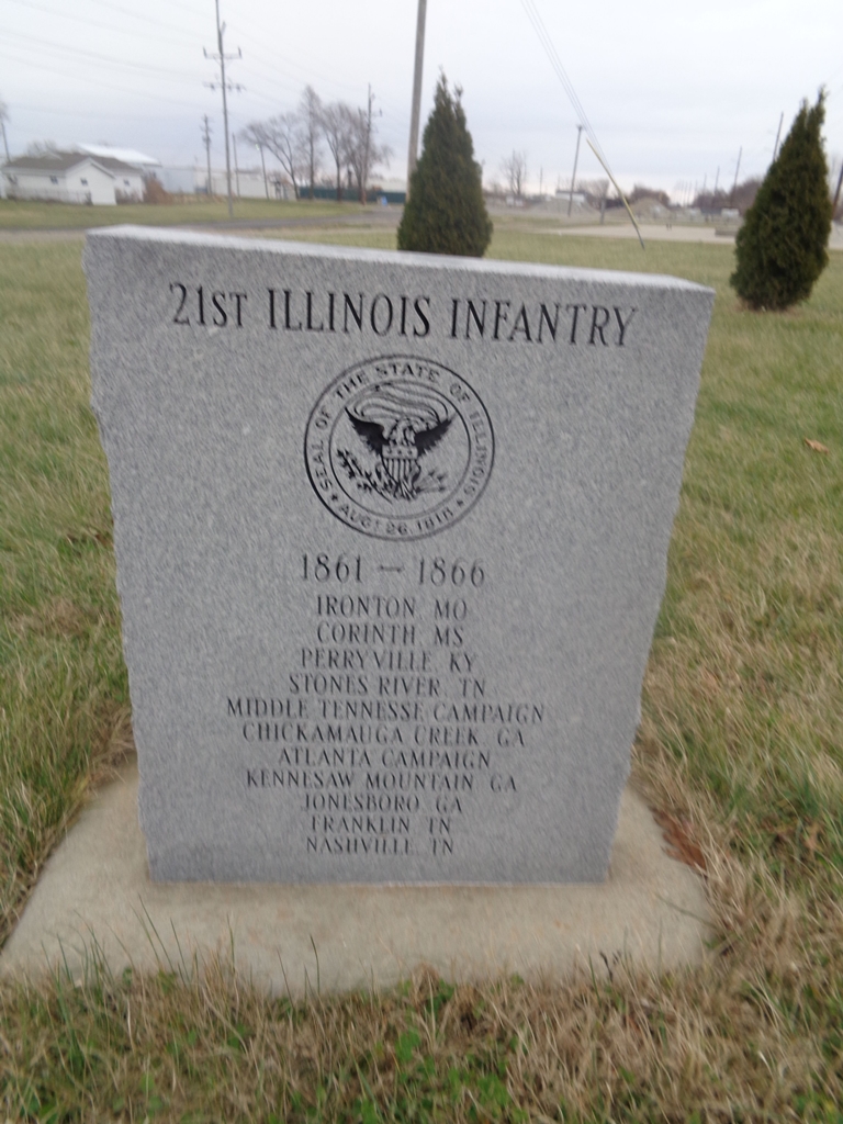 MATTOON 21ST ILLINOIS INFANTRY WAR MEMORIAL FRONT