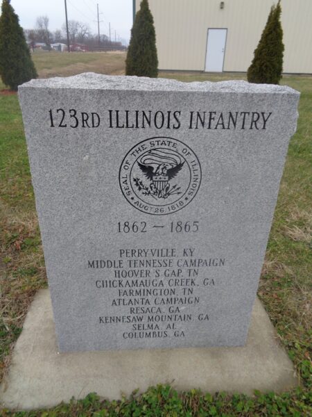 123RD ILLINOIS INFANTRY WAR MEMORIAL FRONT