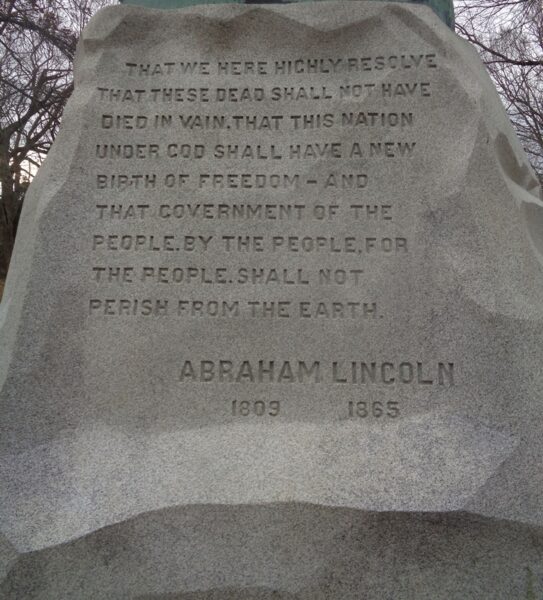 ABRAHAM LINCOLN GETTYSBURG ADDRESS MEMORIAL SIDE A