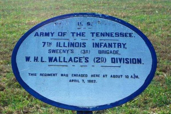 U.S. 7TH ILLINOIS INFANTRY MEMORIAL PLAQUE III