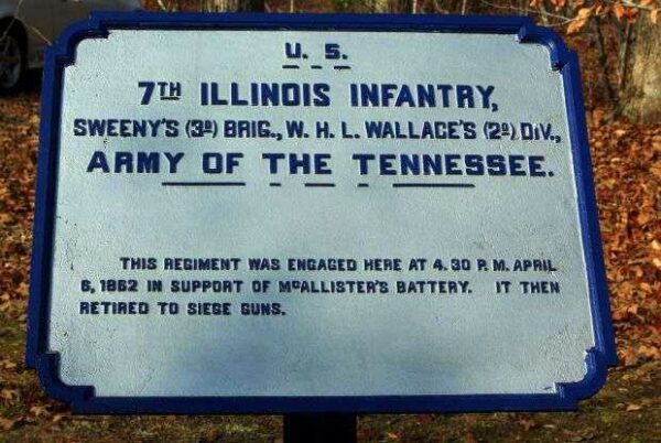 U.S. 7TH ILLINOIS INFANTRY MEMORIAL PLAQUE I