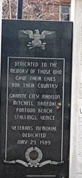 GRANITE CITY AREA VETERANS MEMORIAL CENTER STONE