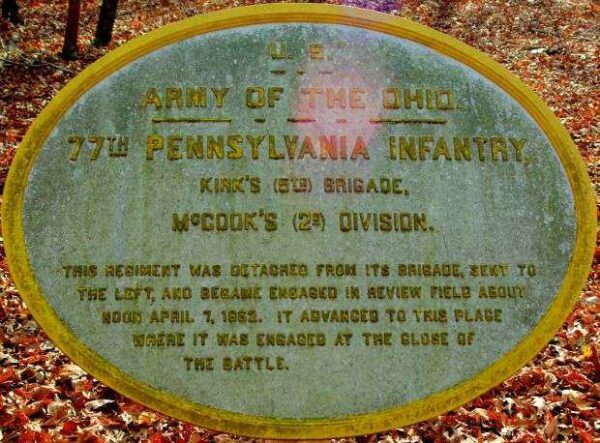 U.S. 77TH PENNSYLVANIA INFANTRY MEMORIAL PLAQUE