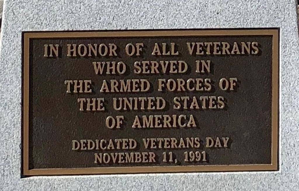 HAYWOOD COUNTY VETERANS MEMORIAL PLAQUE