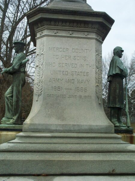 MERCER COUNTY SOLDIERS’ AND SAILORS’ CIVIL WAR MEMORIAL SIDE A