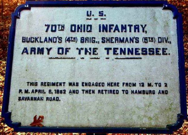 U.S. 70TH OHIO INFANTRY MEMORIAL PLAQUE