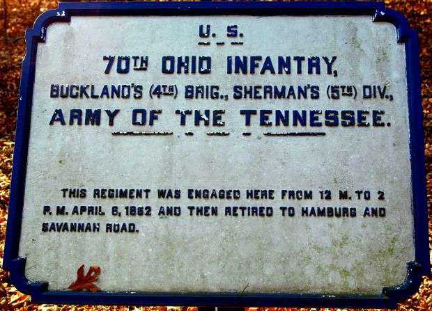 U.S. 70TH OHIO INFANTRY MEMORIAL PLAQUE