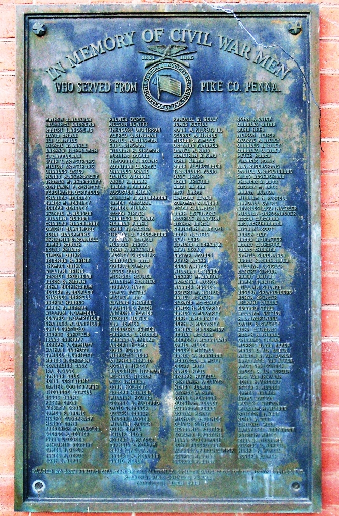 PIKE CO. PENNA CIVIL WAR MEMORIAL PLAQUE