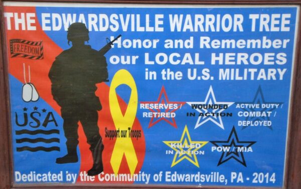 THE EDWARDSVILLE WARRIOR TREE MEMORIAL PLAQUE
