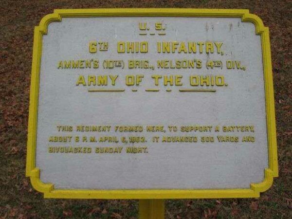 U.S. 6TH OHIO INFANTRY MEMORIAL PLAQUE
