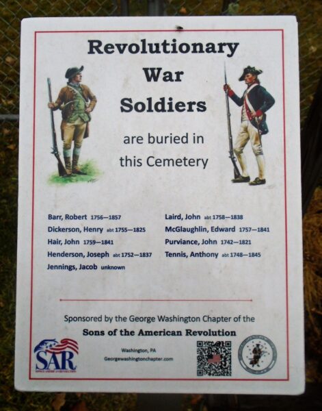 REVOLUTIONARY WAR SOLDIERS BURIED IN THIS CEMETERY MEMORIAL PLAQUE