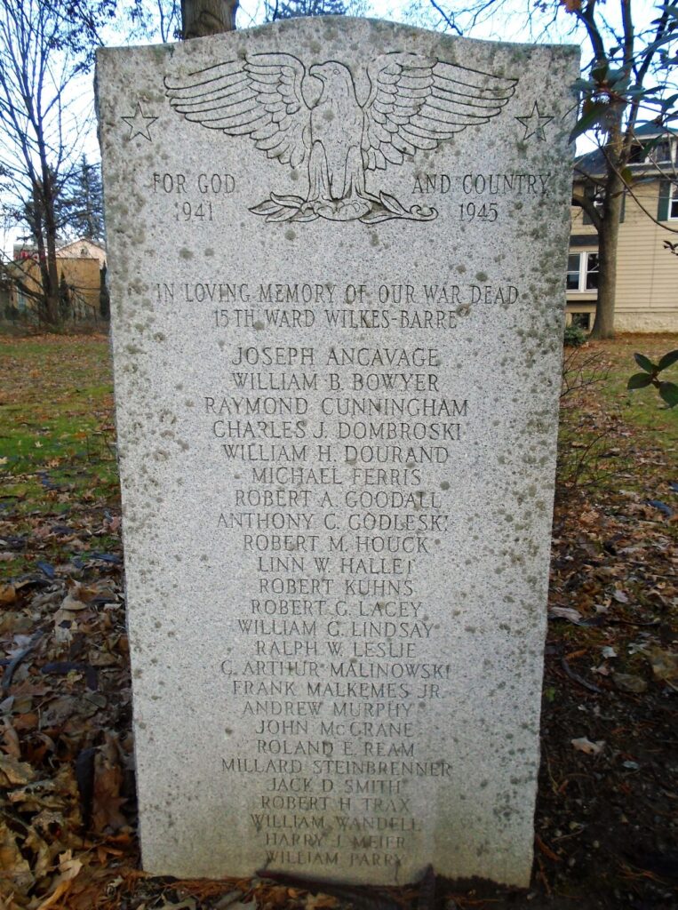 15TH WARD WILKES-BARRE WORLD WAR II MEMORIAL