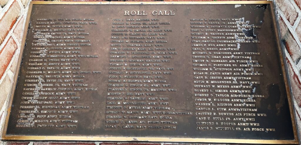 MOLLEVILLE FARM POST 467 WAR MEMORIAL PLAQUE E