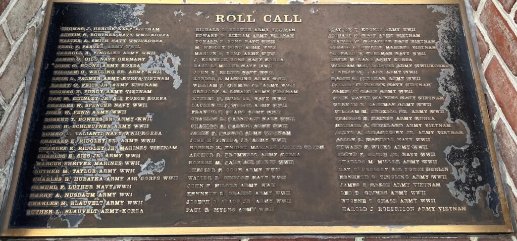 MOLLEVILLE FARM POST 467 WAR MEMORIAL PLAQUE B