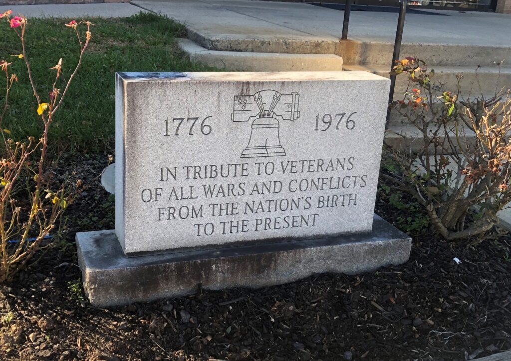 IN TRIBUTE TO VETERANS OF ALL WARS AND CONFLICTS MEMORIAL FRONT