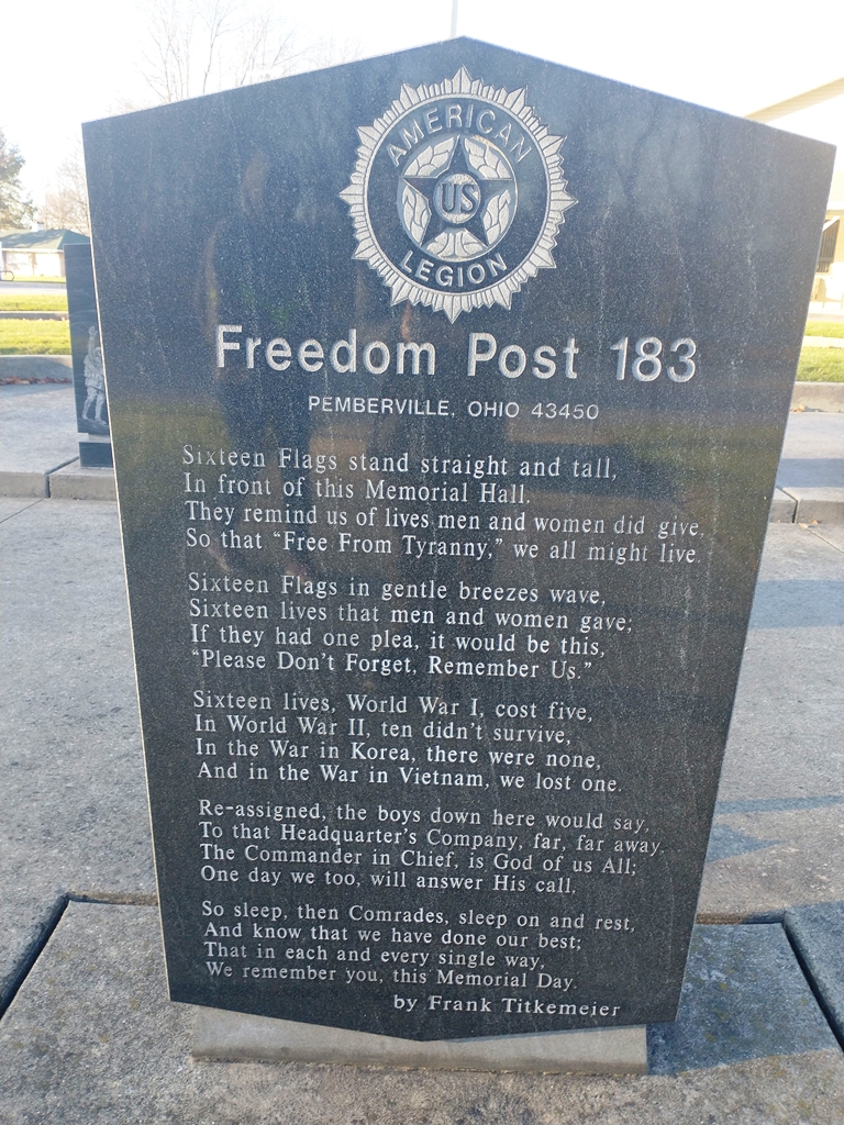 FREEDOM POST 183 WAR MEMORIAL