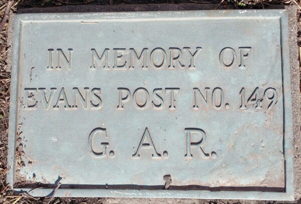 EVANS POST NO. 149 G.A.R. MEMORIAL PLAQUE