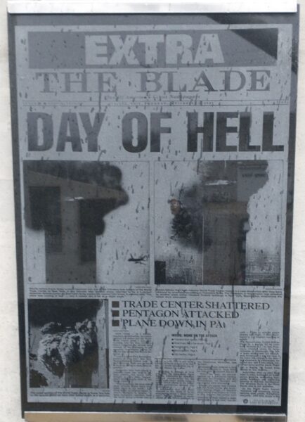 BENT AND TWISTED METAL SEPEMBER 11, 2001 MEMORIAL PLAQUE H