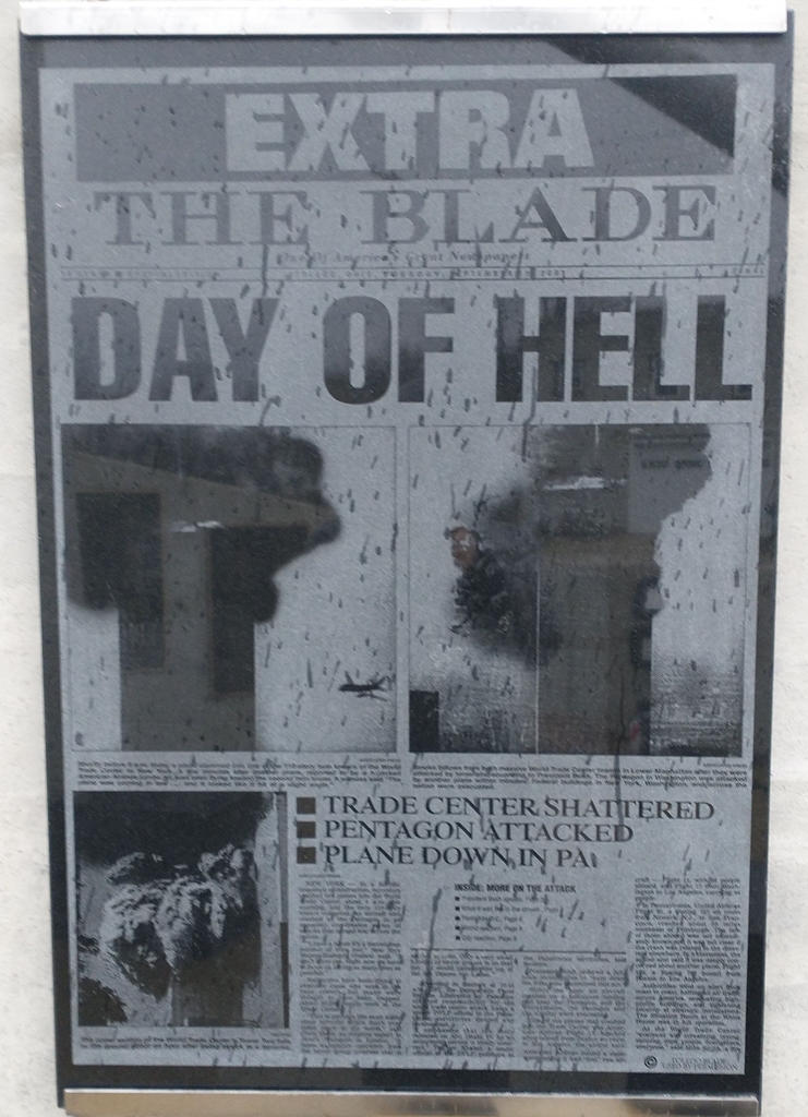 BENT AND TWISTED METAL SEPEMBER 11, 2001 MEMORIAL PLAQUE H