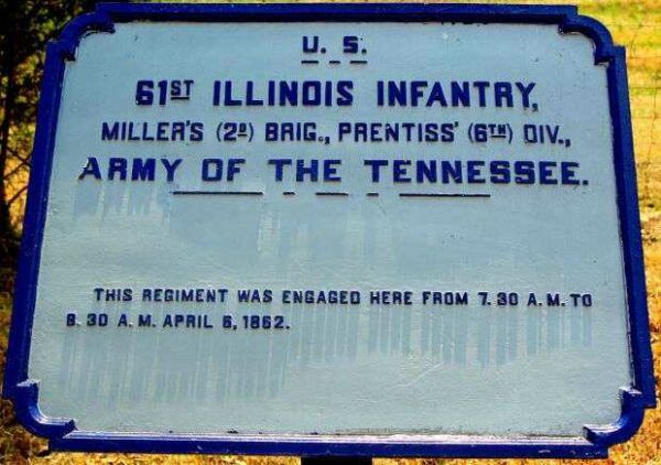 U.S. 61ST ILLINOIS INFANTRY MEMORIAL PLAQUE III