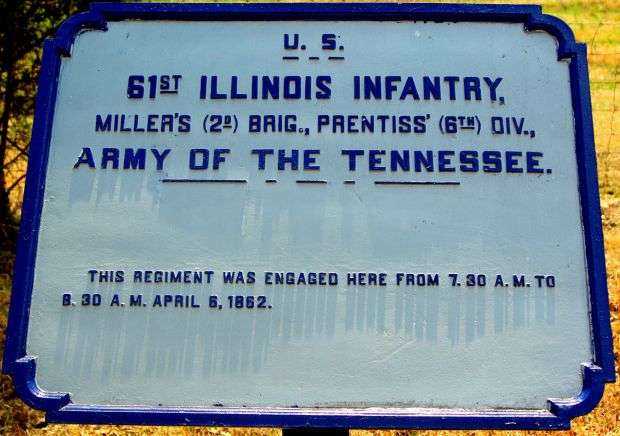 U.S. 61ST ILLINOIS INFANTRY MEMORIAL PLAQUE III