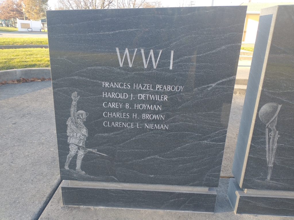 FREEDOM POST NO. 183 WAR VETERANS MEMORIAL LEFT STONE