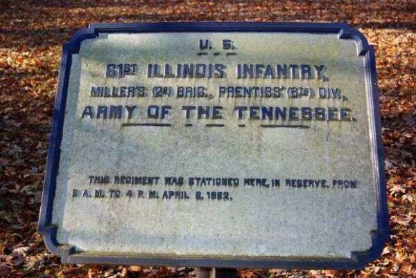 U.S. 61ST ILLINOIS INFANTRY MEMORIAL PLAQUE II