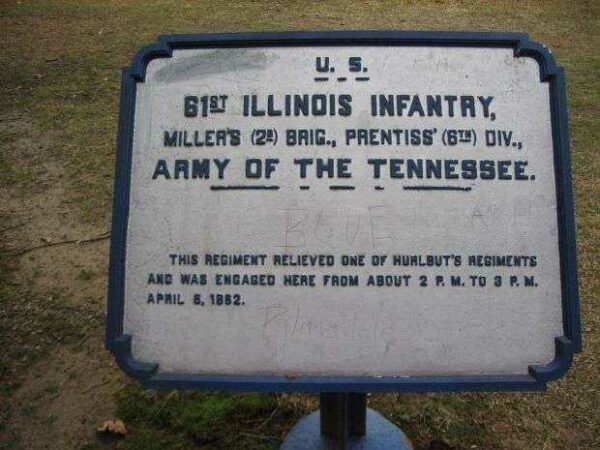 U.S. 61ST ILLINOIS INFANTRY MEMORIAL PLAQUE I