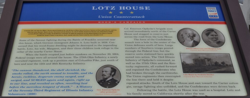 LOTZ HOUSE UNION COUNTERATTACK WAR MEMORIAL PANEL