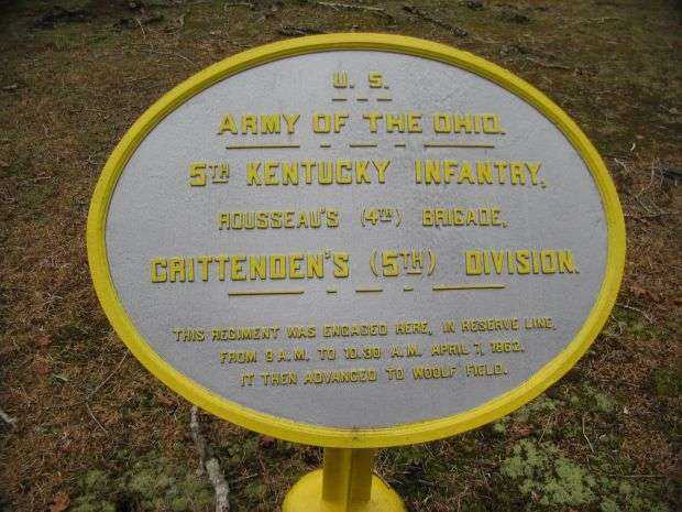 U.S. 5TH KENTUCKY INFANTRY MEMORIAL PLAQUE