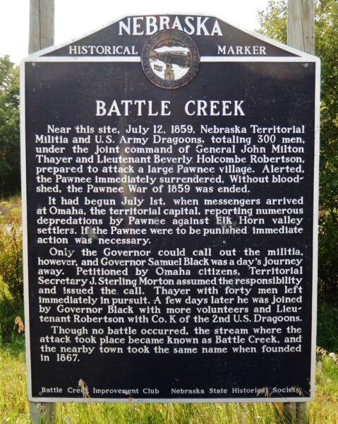 BATTLE CREEK WAR MEMORIAL MARKER